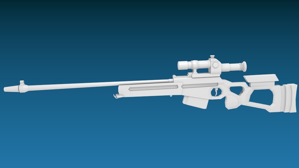 SV-98 Sniper Rifle- Low Poly  preview image 1
